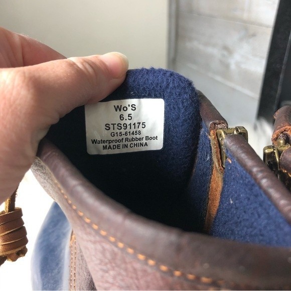 Sperrys 6.5 navy ankle rain snow rubber duck boots - Picture 3 of 4